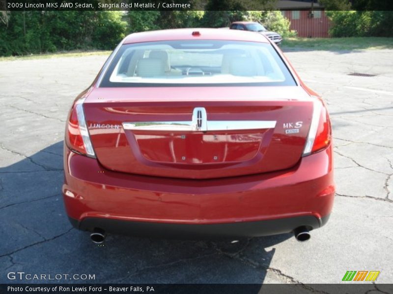 Sangria Red Metallic / Cashmere 2009 Lincoln MKS AWD Sedan