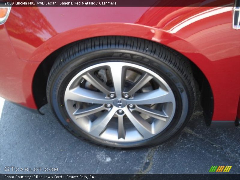 Sangria Red Metallic / Cashmere 2009 Lincoln MKS AWD Sedan