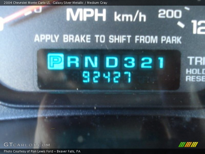 Galaxy Silver Metallic / Medium Gray 2004 Chevrolet Monte Carlo LS