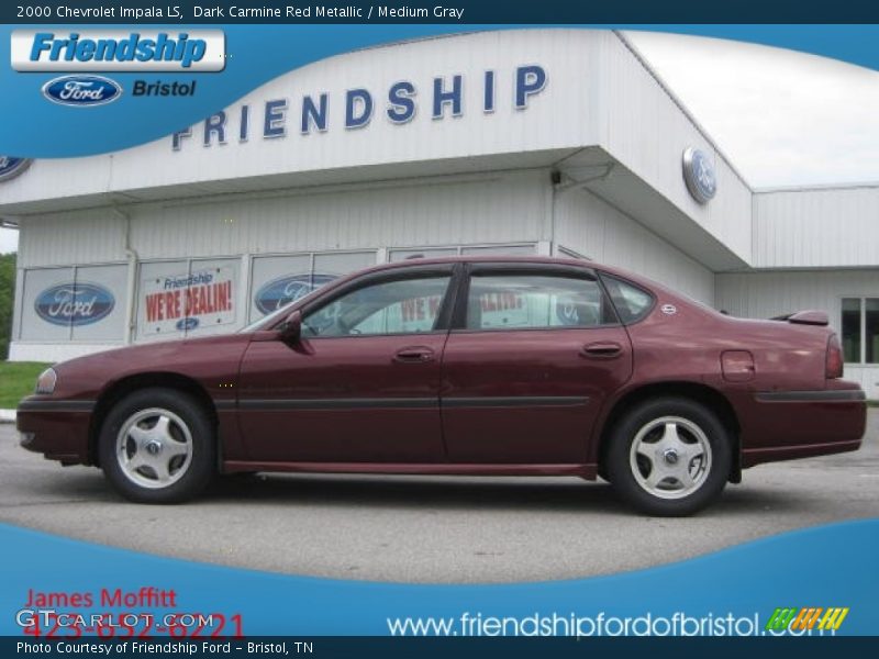 Dark Carmine Red Metallic / Medium Gray 2000 Chevrolet Impala LS