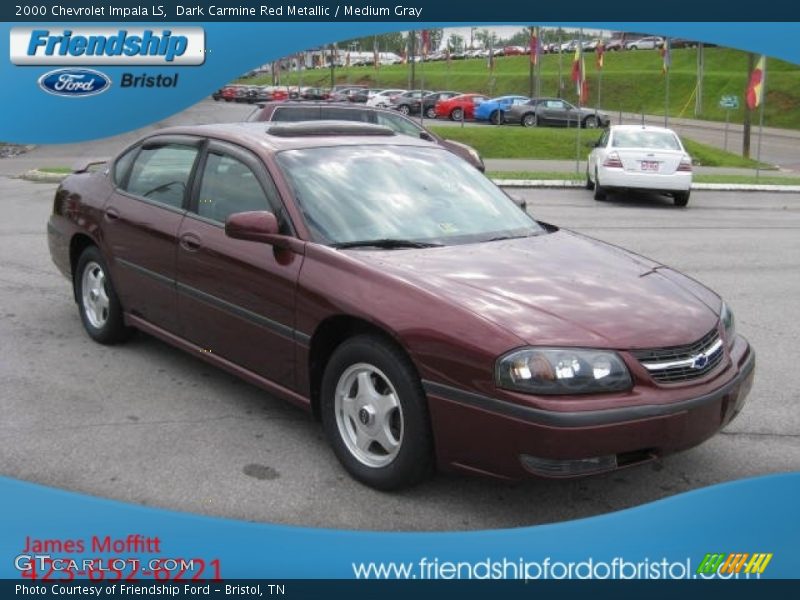 Dark Carmine Red Metallic / Medium Gray 2000 Chevrolet Impala LS