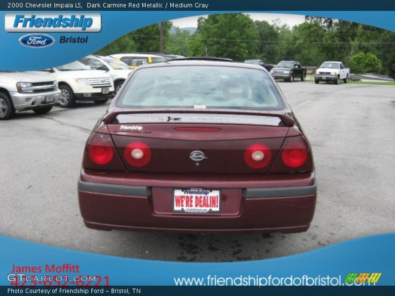 Dark Carmine Red Metallic / Medium Gray 2000 Chevrolet Impala LS