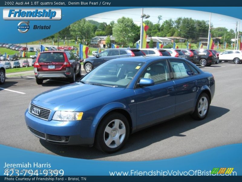 Denim Blue Pearl / Grey 2002 Audi A4 1.8T quattro Sedan