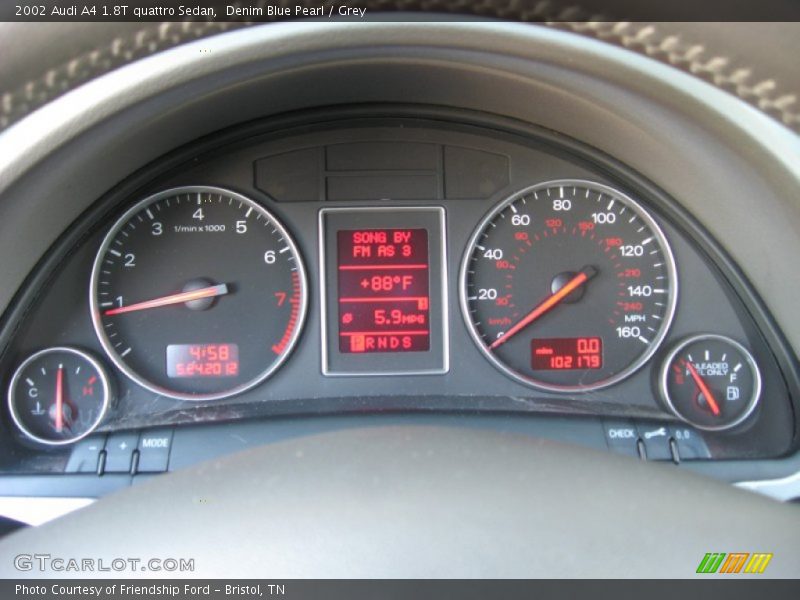 Denim Blue Pearl / Grey 2002 Audi A4 1.8T quattro Sedan