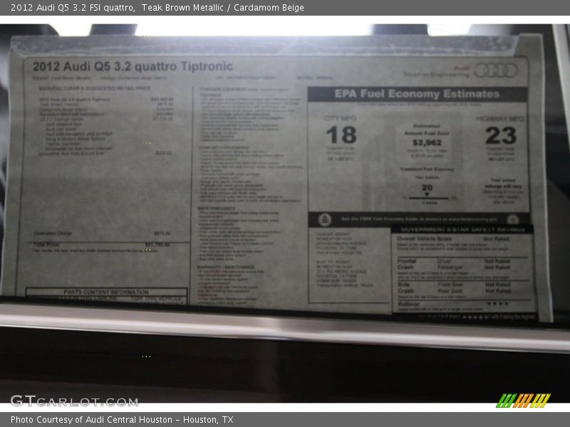 Teak Brown Metallic / Cardamom Beige 2012 Audi Q5 3.2 FSI quattro