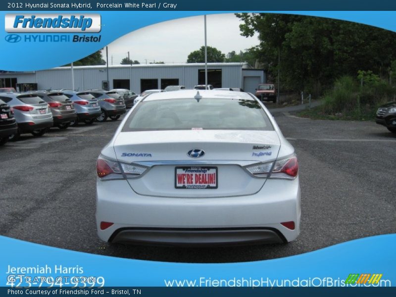 Porcelain White Pearl / Gray 2012 Hyundai Sonata Hybrid