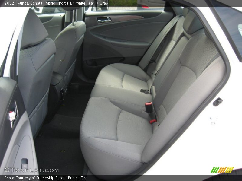 Porcelain White Pearl / Gray 2012 Hyundai Sonata Hybrid
