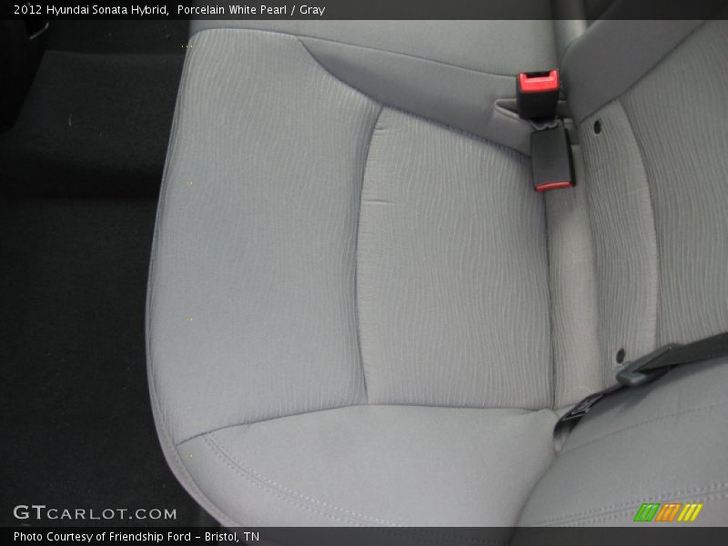 Porcelain White Pearl / Gray 2012 Hyundai Sonata Hybrid