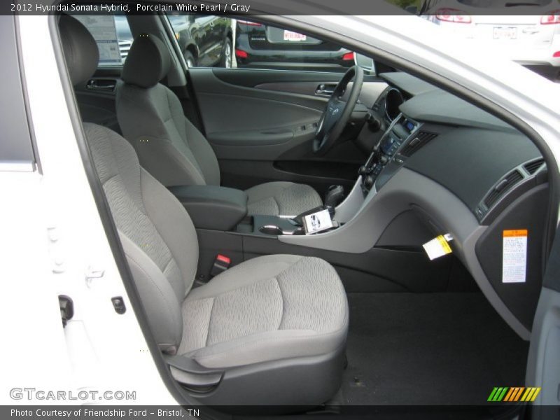 Porcelain White Pearl / Gray 2012 Hyundai Sonata Hybrid