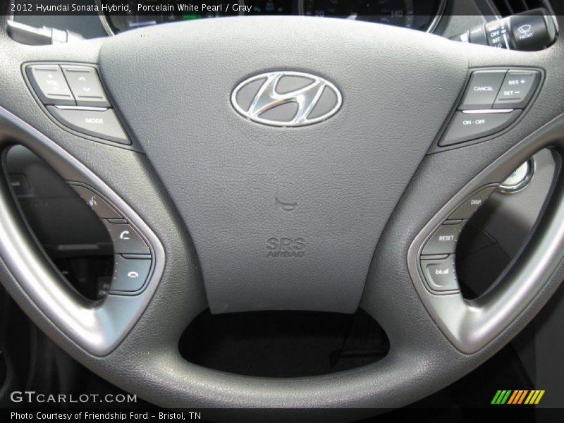 Porcelain White Pearl / Gray 2012 Hyundai Sonata Hybrid