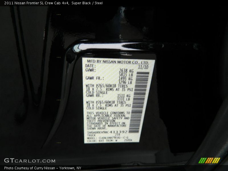 Super Black / Steel 2011 Nissan Frontier SL Crew Cab 4x4