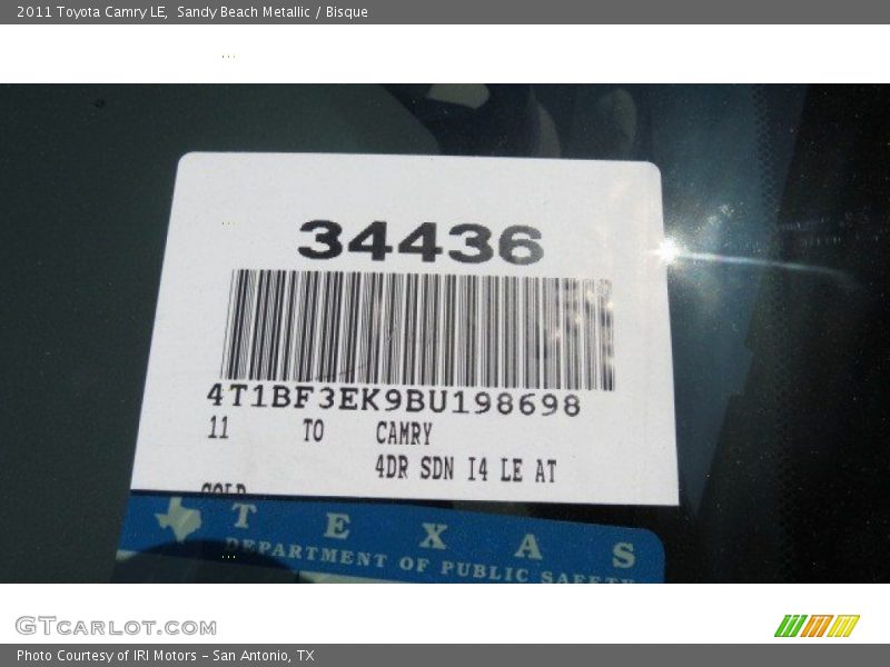 Sandy Beach Metallic / Bisque 2011 Toyota Camry LE