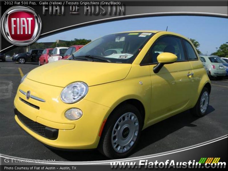 Giallo (Yellow) / Tessuto Grigio/Nero (Grey/Black) 2012 Fiat 500 Pop