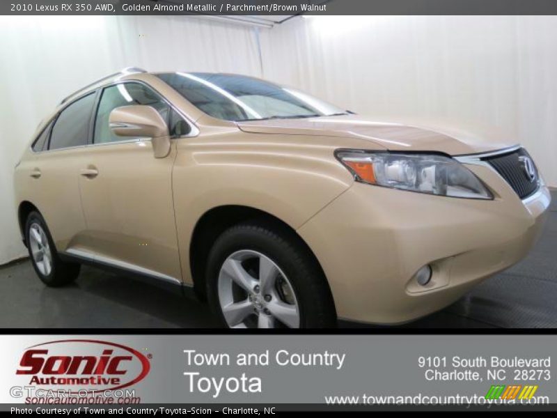 Golden Almond Metallic / Parchment/Brown Walnut 2010 Lexus RX 350 AWD