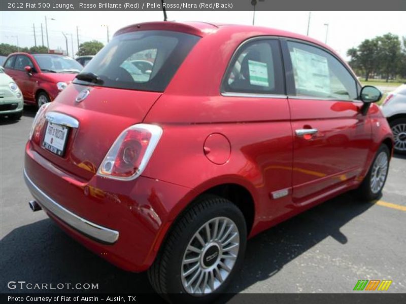 Rosso Brillante (Red) / Pelle Rosso/Nera (Red/Black) 2012 Fiat 500 Lounge