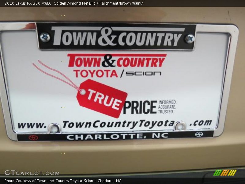 Golden Almond Metallic / Parchment/Brown Walnut 2010 Lexus RX 350 AWD