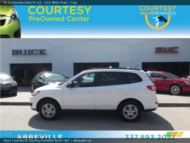 Frost White Pearl / Gray 2011 Hyundai Santa Fe GLS