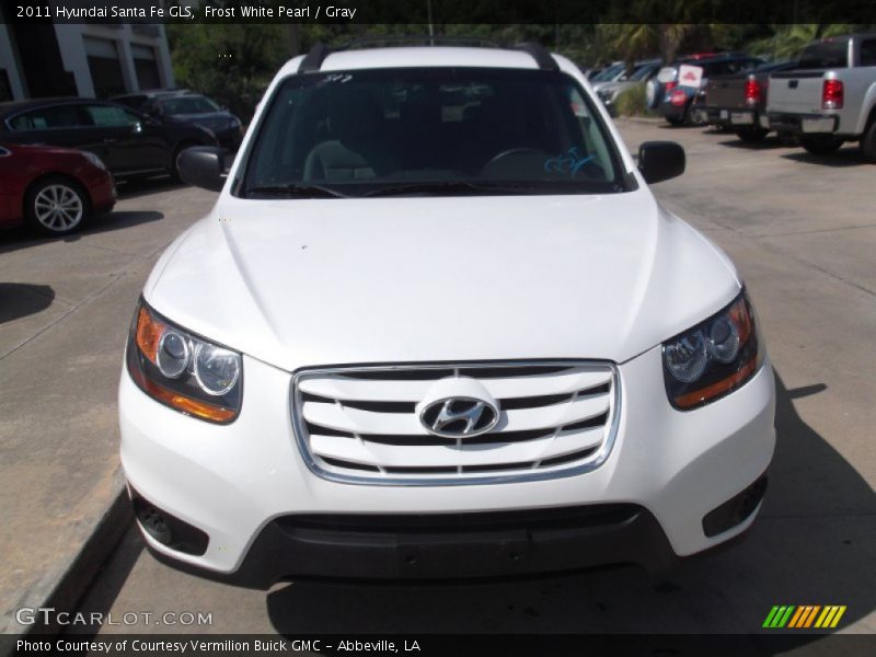 Frost White Pearl / Gray 2011 Hyundai Santa Fe GLS