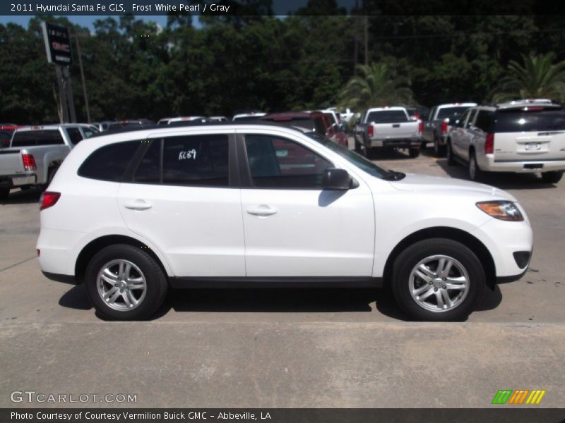 Frost White Pearl / Gray 2011 Hyundai Santa Fe GLS