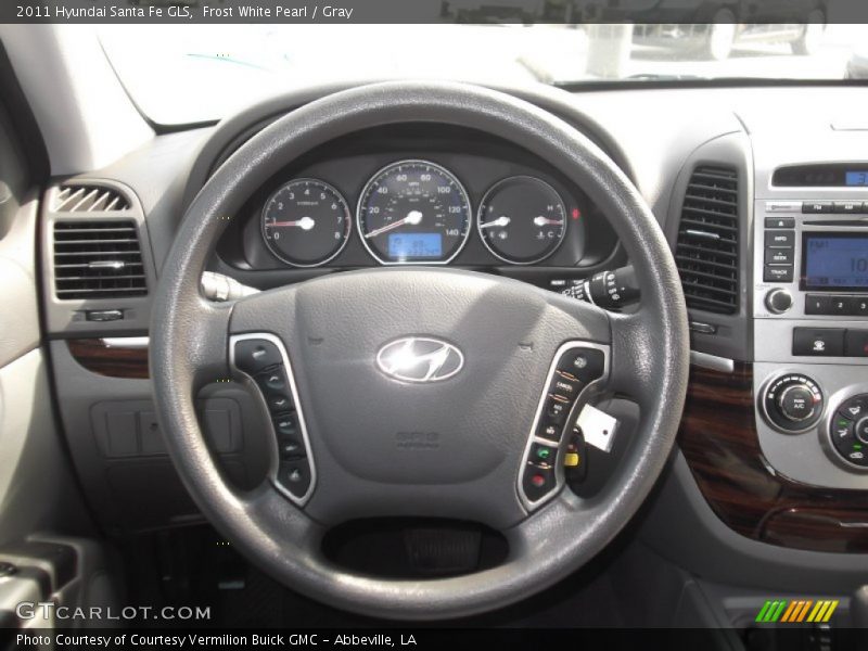Frost White Pearl / Gray 2011 Hyundai Santa Fe GLS