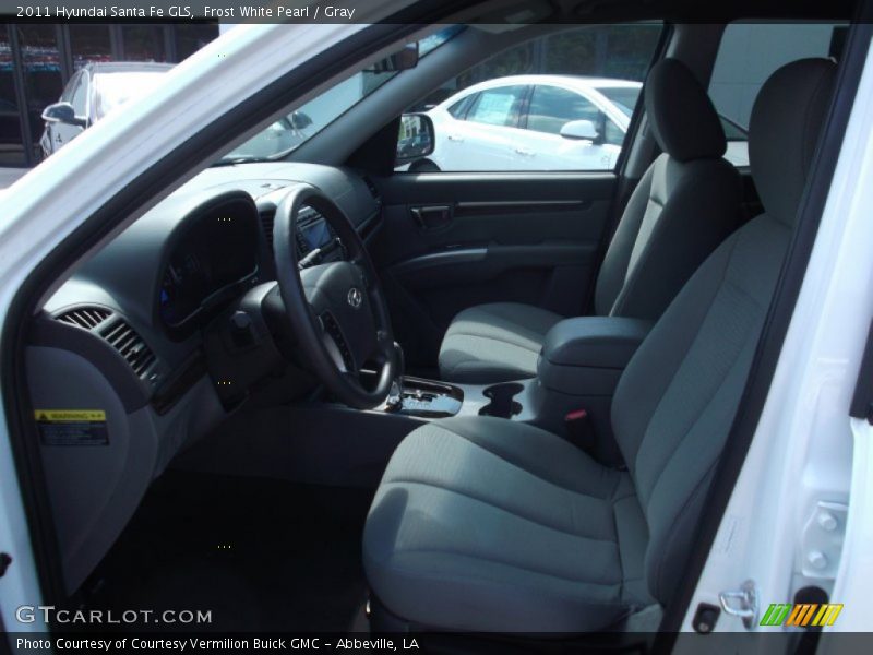 Frost White Pearl / Gray 2011 Hyundai Santa Fe GLS