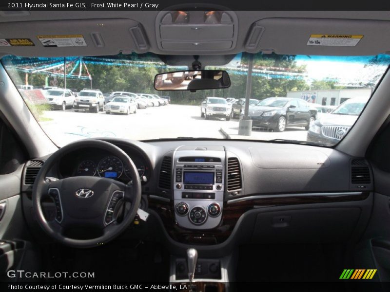 Frost White Pearl / Gray 2011 Hyundai Santa Fe GLS