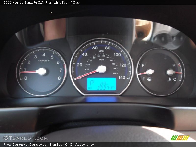 Frost White Pearl / Gray 2011 Hyundai Santa Fe GLS