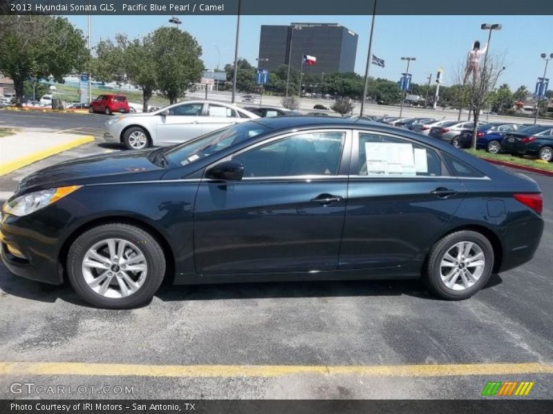 Pacific Blue Pearl / Camel 2013 Hyundai Sonata GLS