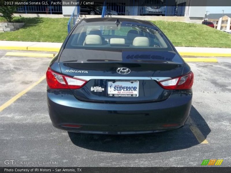 Pacific Blue Pearl / Camel 2013 Hyundai Sonata GLS