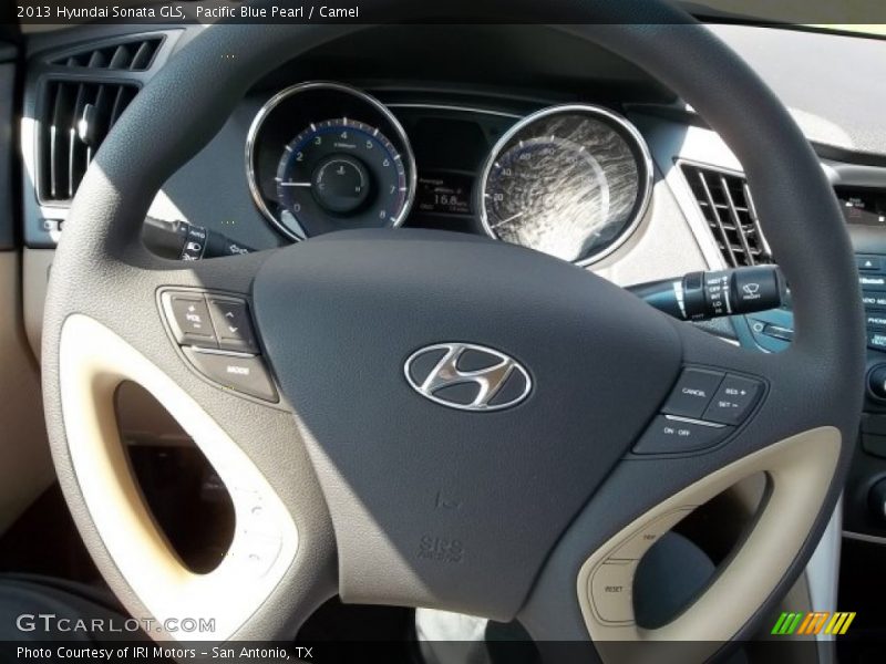 Pacific Blue Pearl / Camel 2013 Hyundai Sonata GLS