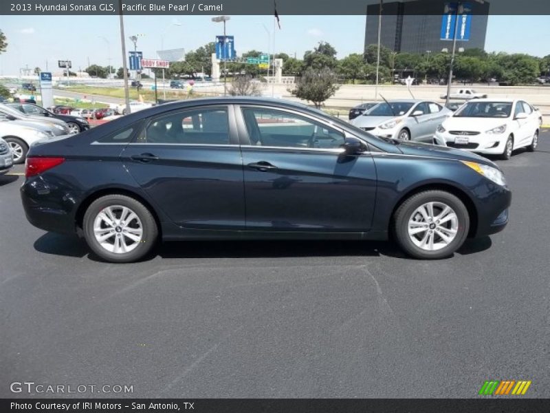 Pacific Blue Pearl / Camel 2013 Hyundai Sonata GLS