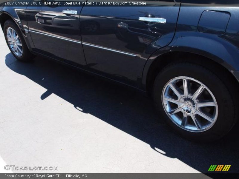 Steel Blue Metallic / Dark Khaki/Light Graystone 2007 Chrysler 300 C HEMI AWD
