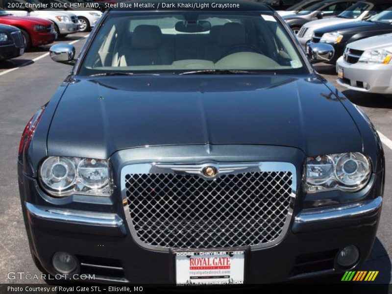 Steel Blue Metallic / Dark Khaki/Light Graystone 2007 Chrysler 300 C HEMI AWD