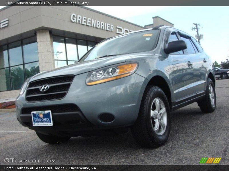 Platinum Sage / Gray 2009 Hyundai Santa Fe GLS