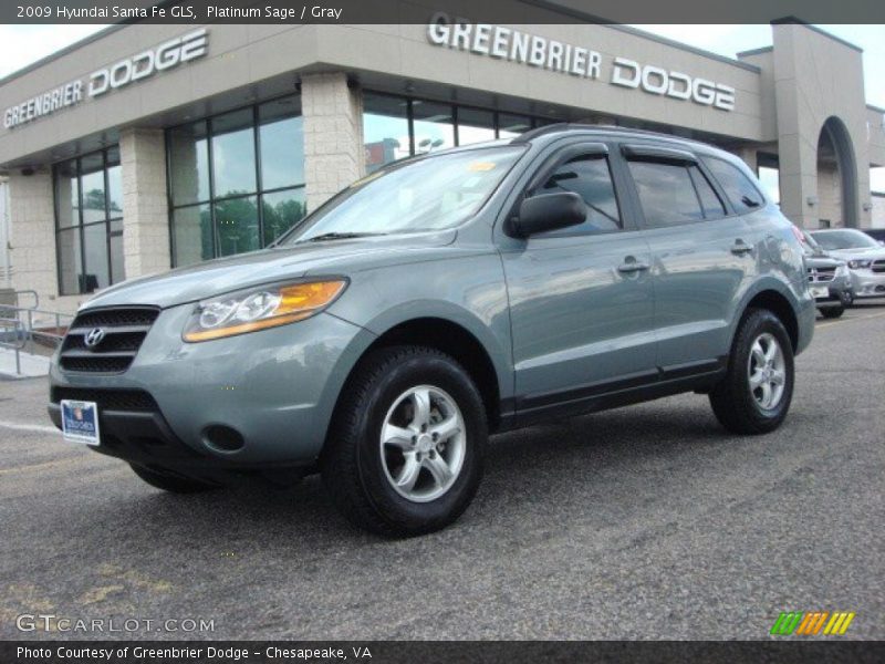 Platinum Sage / Gray 2009 Hyundai Santa Fe GLS