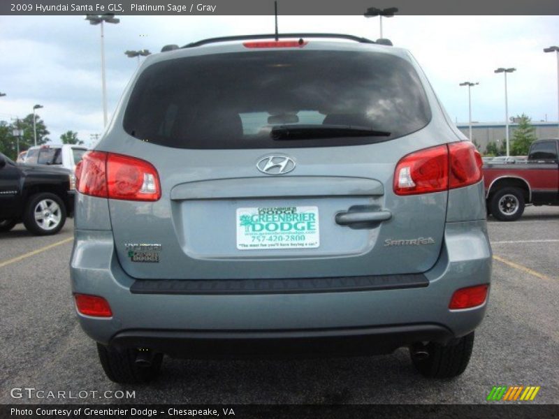 Platinum Sage / Gray 2009 Hyundai Santa Fe GLS