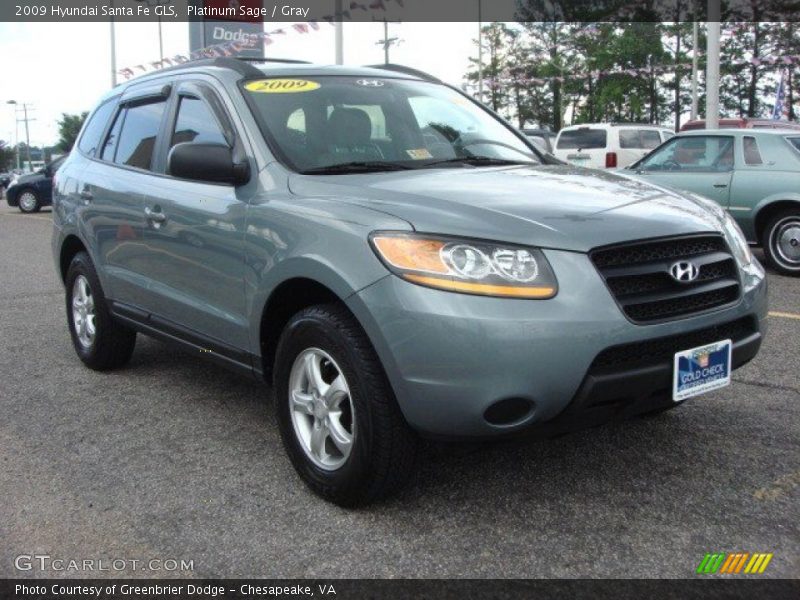 Platinum Sage / Gray 2009 Hyundai Santa Fe GLS