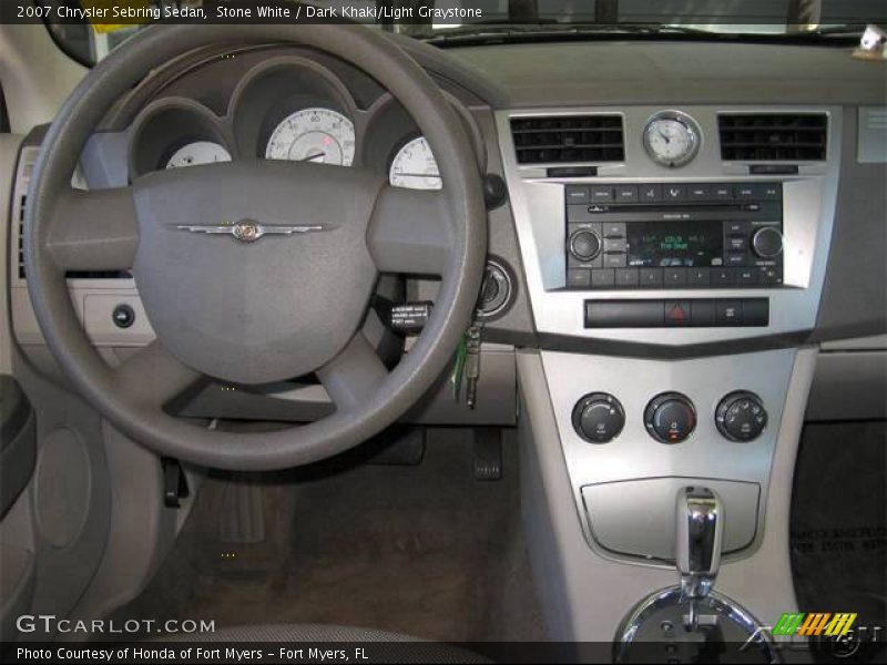 Stone White / Dark Khaki/Light Graystone 2007 Chrysler Sebring Sedan