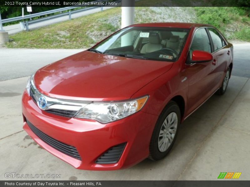 Barcelona Red Metallic / Ivory 2012 Toyota Camry Hybrid LE