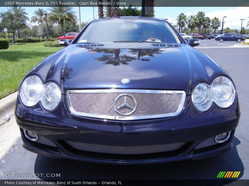 Capri Blue Metallic / Stone 2007 Mercedes-Benz SL 550 Roadster