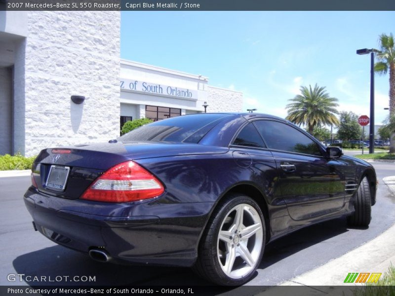 Capri Blue Metallic / Stone 2007 Mercedes-Benz SL 550 Roadster