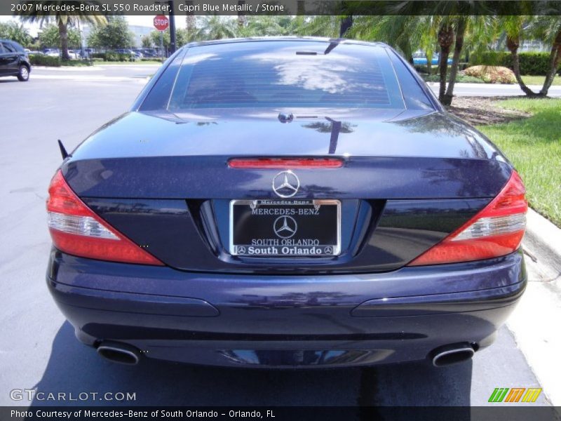 Capri Blue Metallic / Stone 2007 Mercedes-Benz SL 550 Roadster