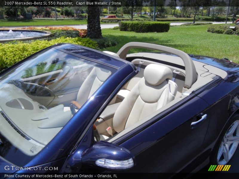 Capri Blue Metallic / Stone 2007 Mercedes-Benz SL 550 Roadster