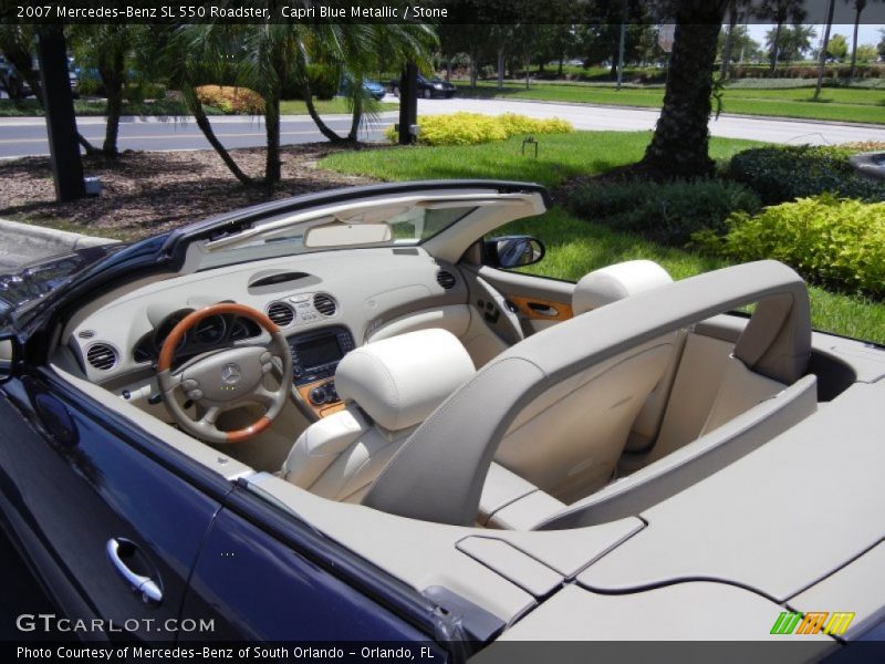 Capri Blue Metallic / Stone 2007 Mercedes-Benz SL 550 Roadster