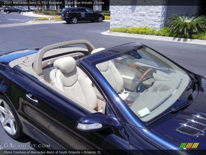 Capri Blue Metallic / Stone 2007 Mercedes-Benz SL 550 Roadster