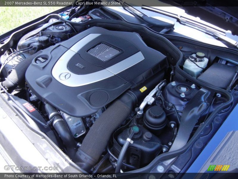 Capri Blue Metallic / Stone 2007 Mercedes-Benz SL 550 Roadster