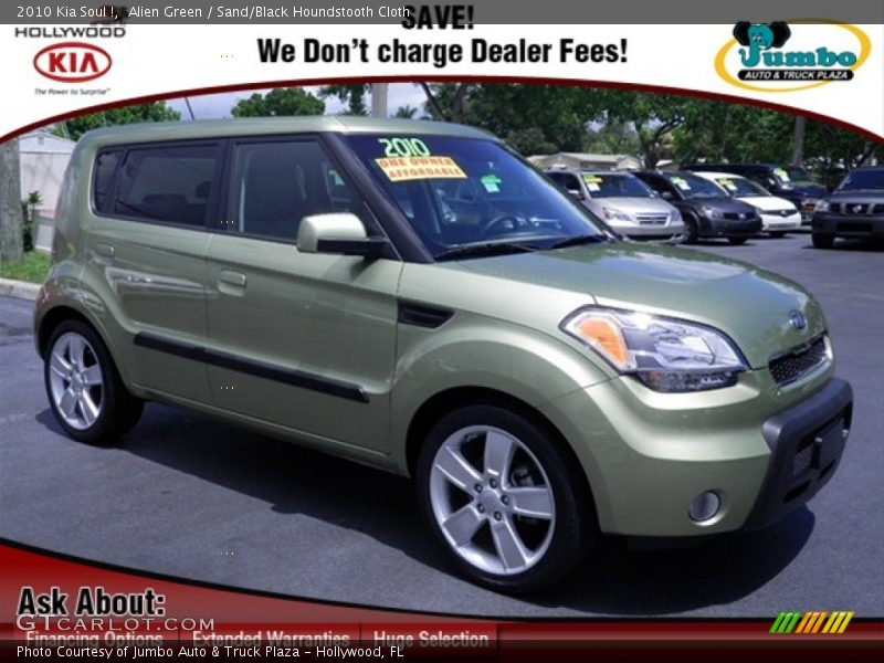 Alien Green / Sand/Black Houndstooth Cloth 2010 Kia Soul !