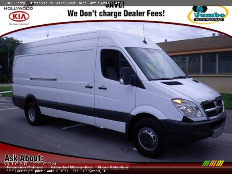 Arctic White / Gray 2008 Dodge Sprinter Van 3500 High Roof Cargo