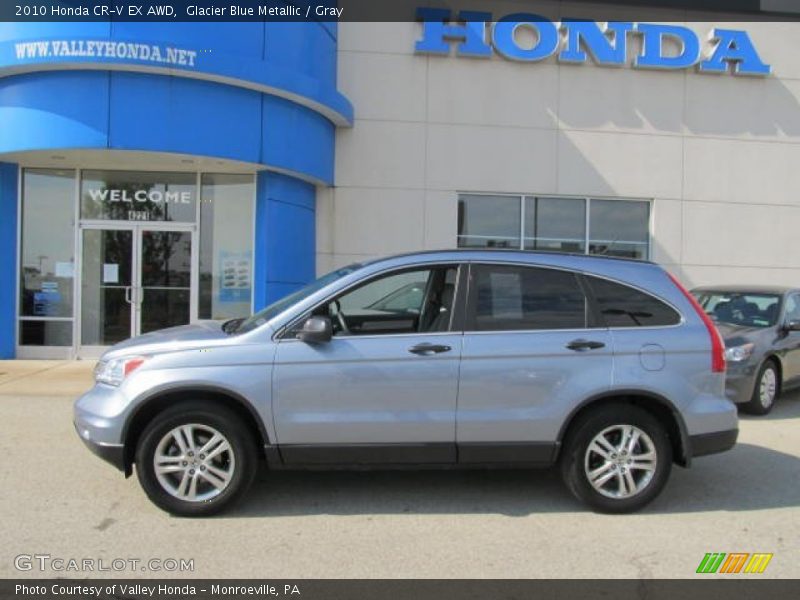 Glacier Blue Metallic / Gray 2010 Honda CR-V EX AWD