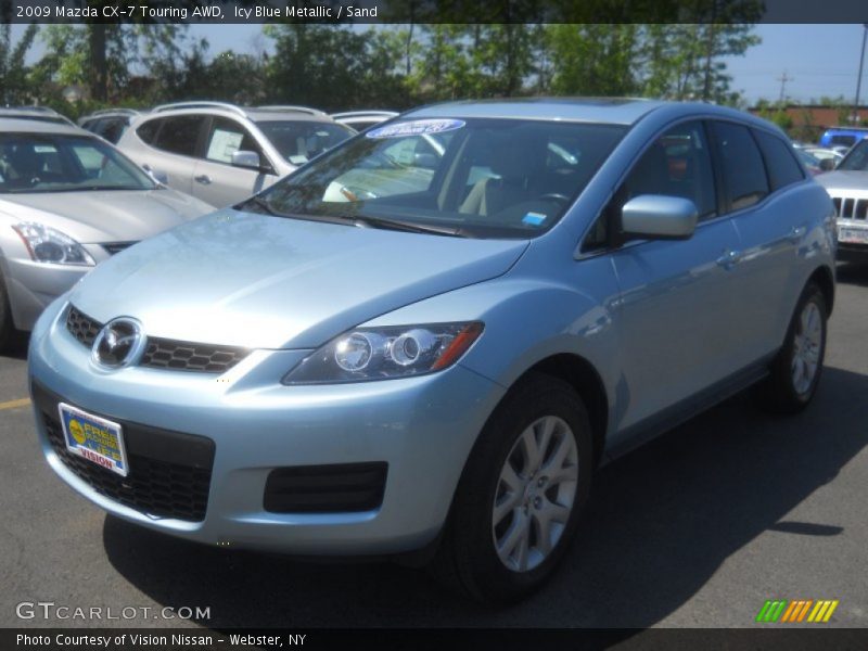 Icy Blue Metallic / Sand 2009 Mazda CX-7 Touring AWD